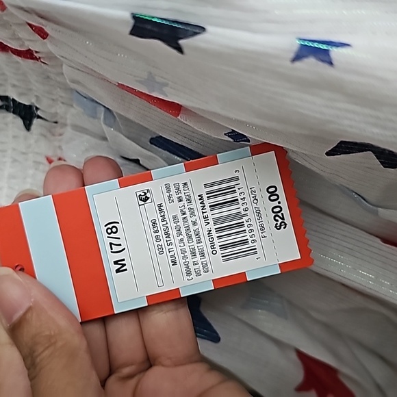 Cat & Jack white summer dress with red and blue multi star summer dress - Picture 12 of 14